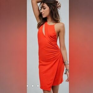 Free People Coral "Toast to That Cut-Out" Dress L Size Small